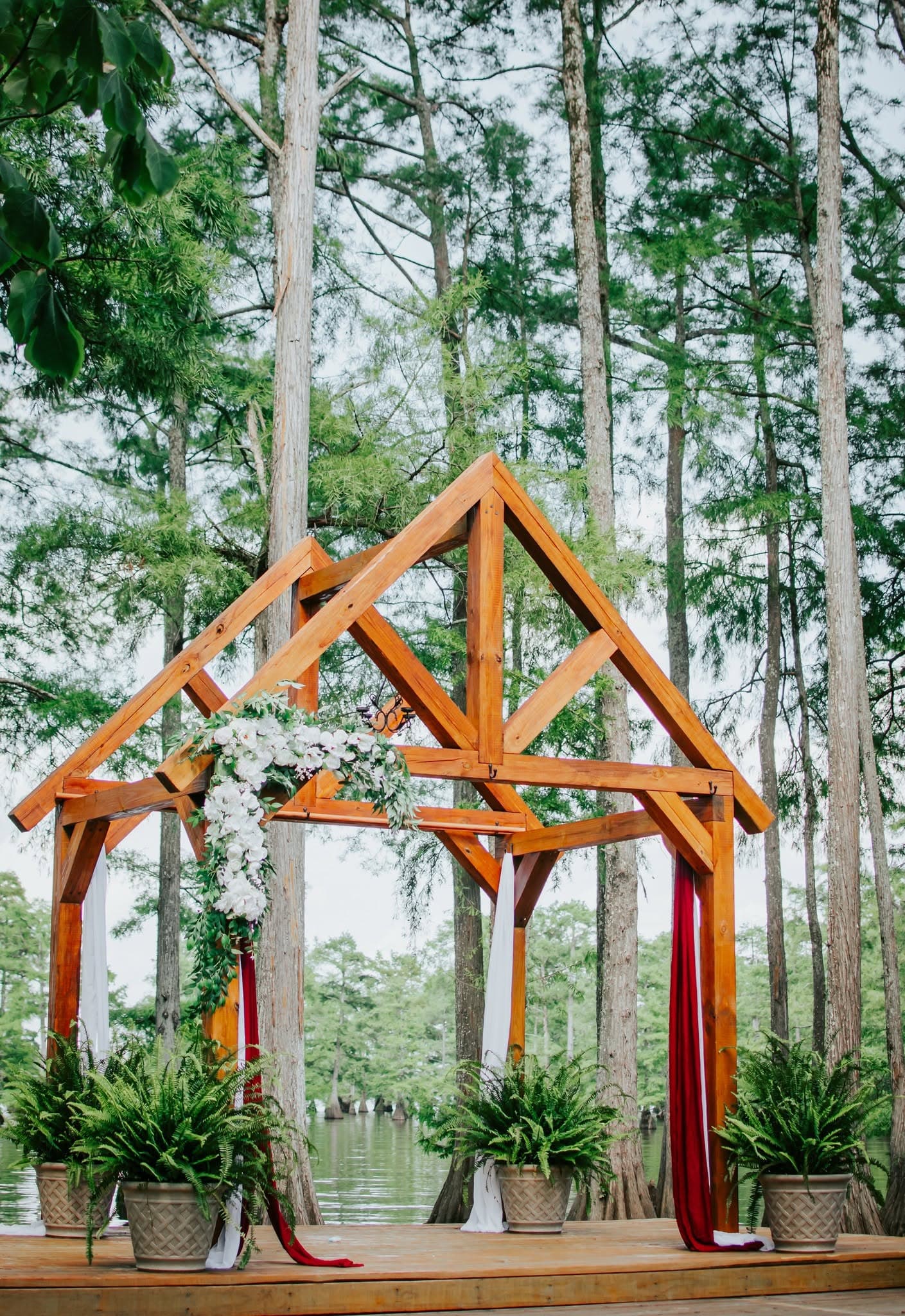A gathering under the pavilion